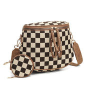 Plaid Crossbody Bag Single-shoulder Large Capacity Shell-shaped